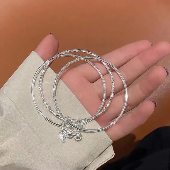 Anthropologie Silver Cherry Charm Bracelets - Picture 4 of 4